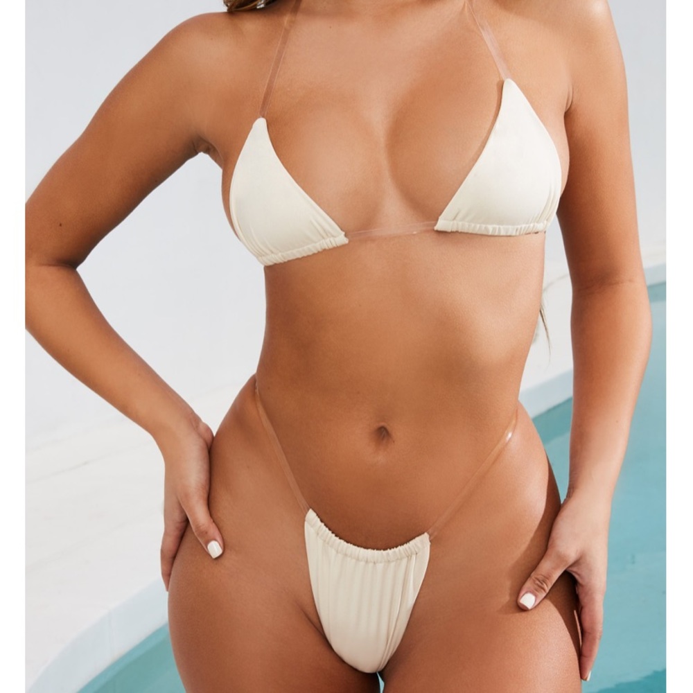 MICRO THONG  BIKINI Swimsuit - clear strap